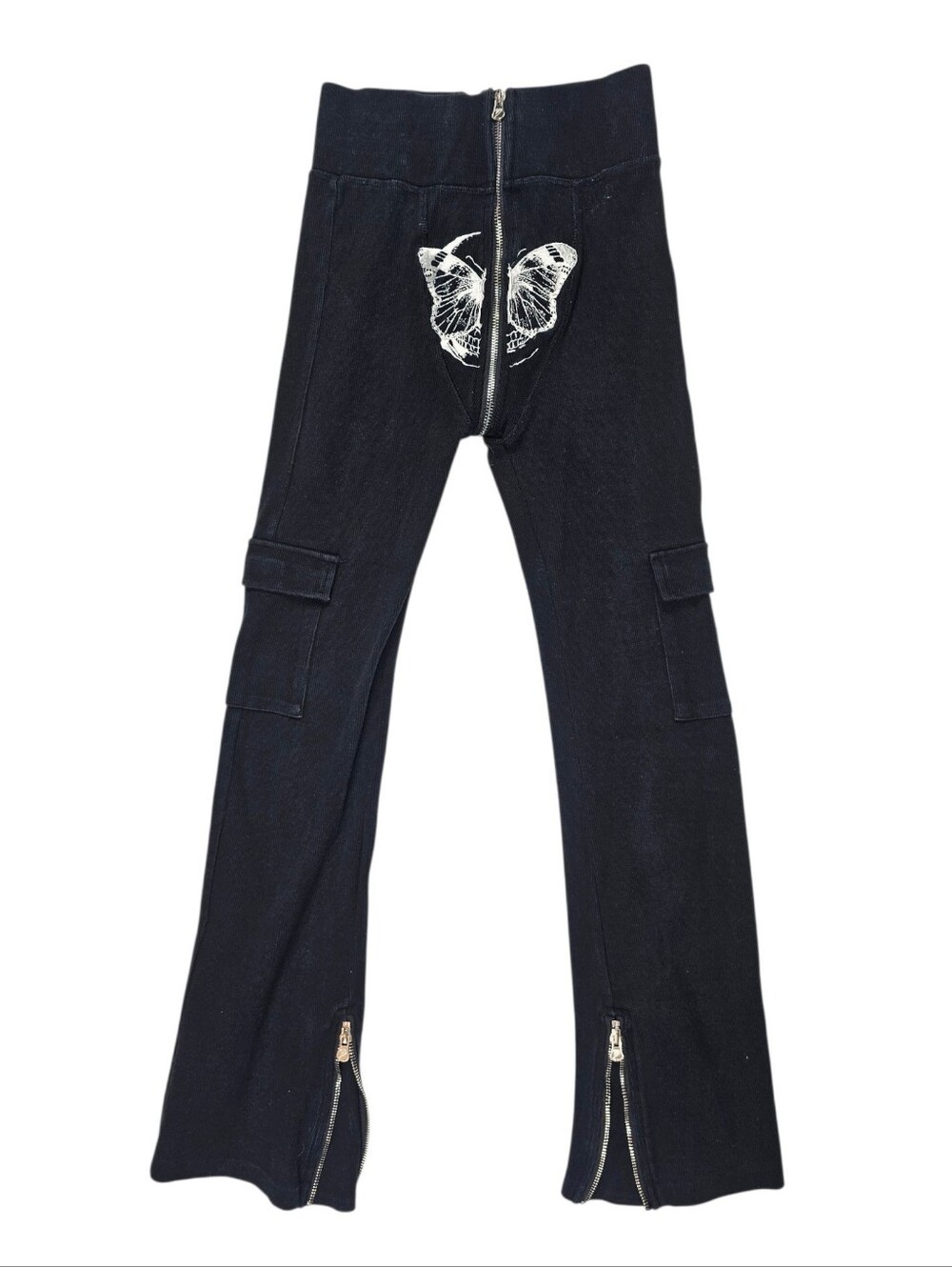 Tordrobes Black Butterfly Uzip Thick Legging Pants Women’s Size Medium